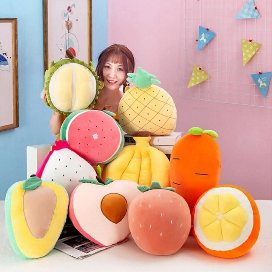 ぬいぐるみ リアル かわいい おもちゃ おもしろ 可愛い 寝室 ふわふわ 果物 人形 ベッドルーム プレゼ..