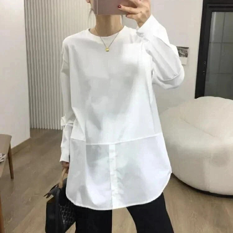 シンプル インナーと してもおすすめ 切り替え レイヤード 無地 ロン t 着回し力抜群 Tシャツ 春 レディース