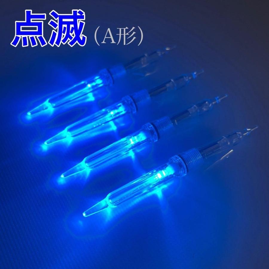 集魚灯 水中ライト LED 点滅青 4本セット CR425対応 誘魚灯 A形 ブルーフラッシュ アジ 夜釣り 集魚ライト イカ タチ…