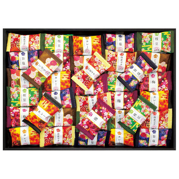 ●内容／おかき（海老マヨ、カレー、枝豆、旨塩、梅、ごぼう）135g×2袋