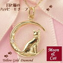 ダイヤモンド ネックレス 一粒 k10 10k 天然石 月 猫 ねこ 10金ゴールド レディース 50代 40代 60代 30代 20代 プレゼント アニマルモチーフ 妻 彼女 ギフト クリスマス ホワイトデー 母の日 敬老の日