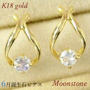 ムーンストーン ピアス 18k 馬蹄形 18金ゴールド ホースシューモチーフ 天然石 6月誕生石 一粒 k18 レディース 50代 40代 60代 30代 20代 妻 彼女 ギフト プレゼント クリスマス ホワイトデー 母の日 敬老の日