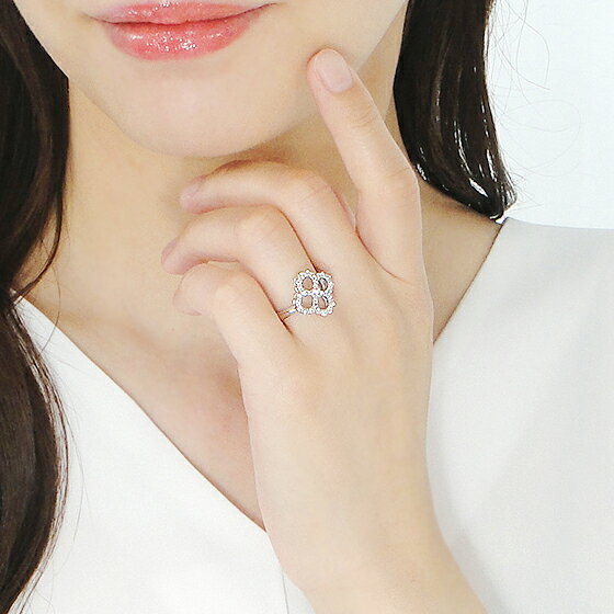 ジュエリーAURAのPt900【0.50ct】 クローバー ダイヤモンド リング【送料無料】人気 ダイヤ リング プラチナ 四つ葉のクローバー 四葉 ヨツバ 花 0.50カラット 豪華 フラワー 可愛い 代引手数料無料 品質保証書 レディース ジュエリー ギフト 女性 贈り物 重ね着け クリスマス プレゼント｜アングル3