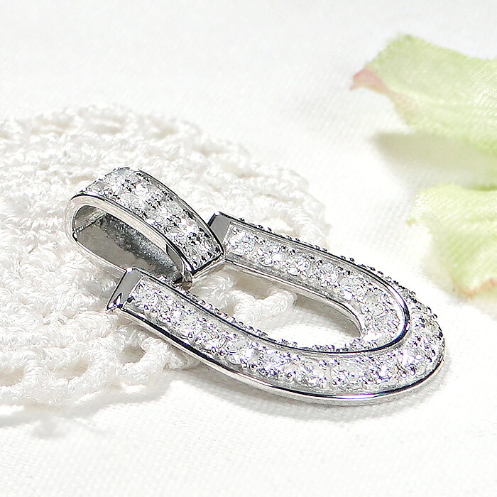 Pt950【1.00ct】ダイヤモンド ホースシュー ペンダントトップ【送料無料】PT950 pt...