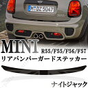 BMW MINI ミニ ミニクーパー R55 F55 F56 F57 リアバンパーガード リアバンパーステッカー ナイトジャック かんたん貼り付け キズ防止