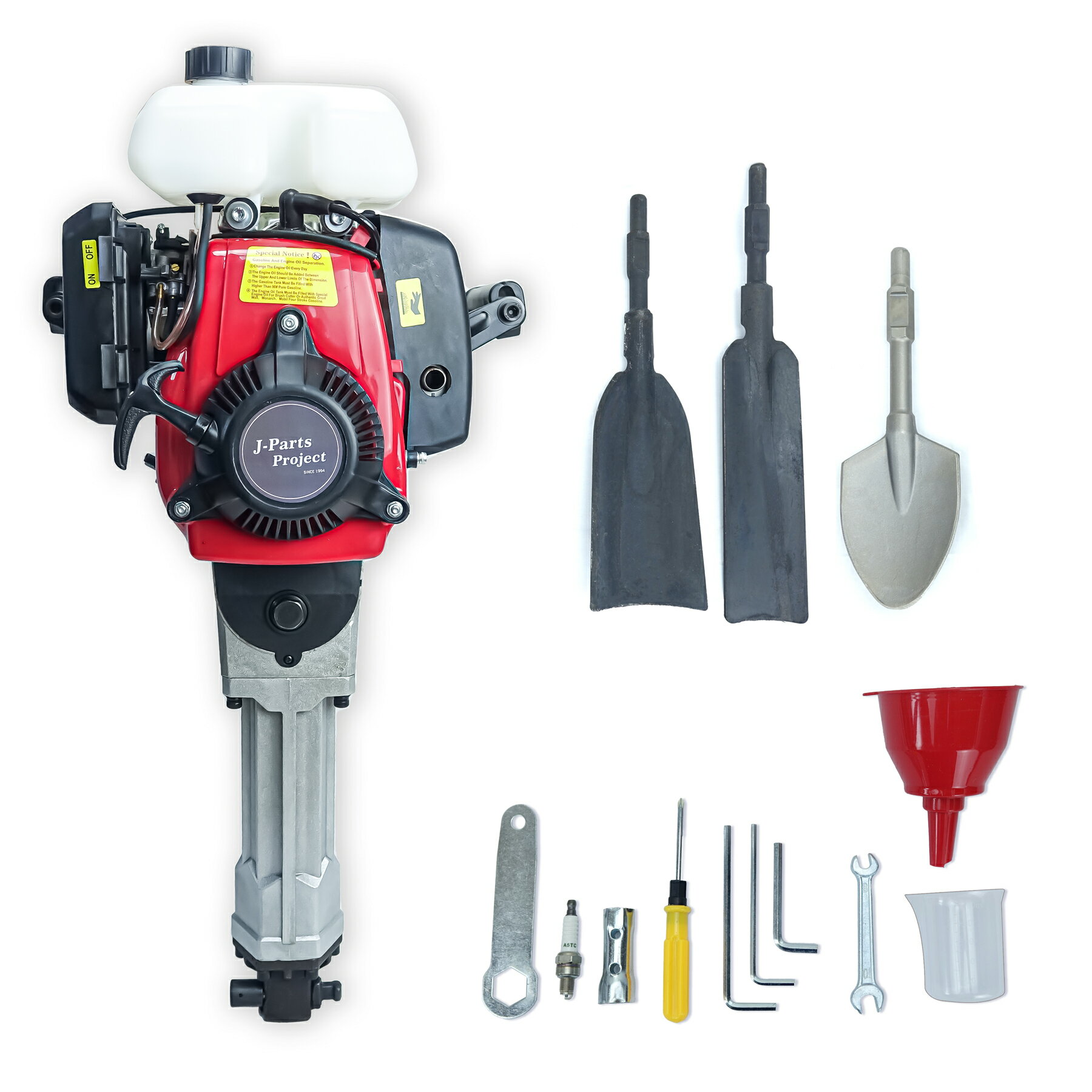 エンジンブレーカー はつりハンマー 4サイクル 3種シャベル付 排気量68cc 打撃回数1800回/分 打撃エネ..