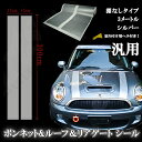 ステッカー 汎用 ボンネット 銀 シルバー ルーフ リアゲートデカール シール ストライプ 長サ 3m 幅 15cm 淵なし
