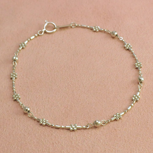 Pt ミラーボール 雪の結晶 ブレスレット 18cm プラチナ【送料無料】【ラッピング無料】