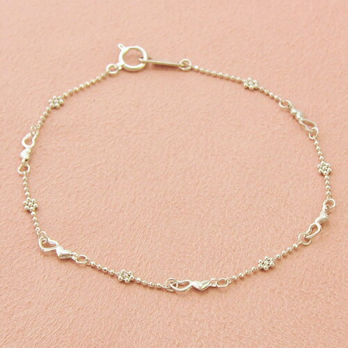 Pt ハート ブレスレット 18cm プラチナ【送料無料】【ラッピング無料】