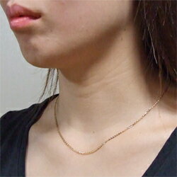 K18 クロスケーブルフリーチェーン 45cm 18金 スライド【送料無料】【ラッピング無料】