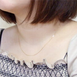 K18 小豆（アズキ）フリーチェーン 45cm　18金 スライド【送料無料】【あす楽対応】【ラッピング無料】