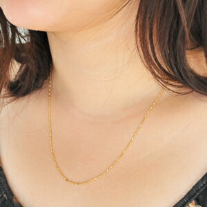 K18 カットボール＆シリンダー フリーチェーン 50cm 18金 スライド【送料無料】【ラッピング無料】