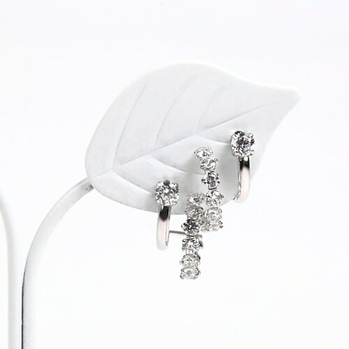 K14WG キュービックジルコニア　ピアス 14金ホワイトゴールド【送料無料】【あす楽対応】【ラッピング無料】のサムネイル