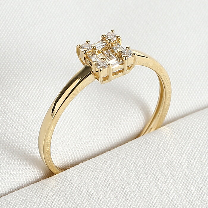 K18ダイヤデザインリング18金ゴールド