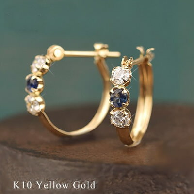 楽天市場】フープピアス（種類（宝石）サファイア）（ピアス