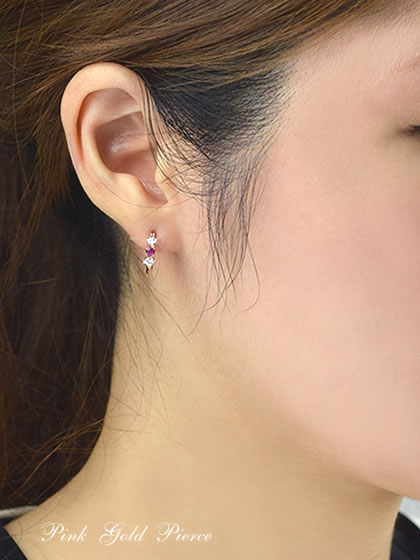 ルビー スーパーキュービックジルコニア 10金 フープピアス両耳用 7月 誕生石 10k K10 ピンクゴールド スナップピアス 送料無料レディース 女性用 誕生日プレゼント 金属アレルギー 安心 天然石 アクセサリー コンビニ受取対応商品 即納