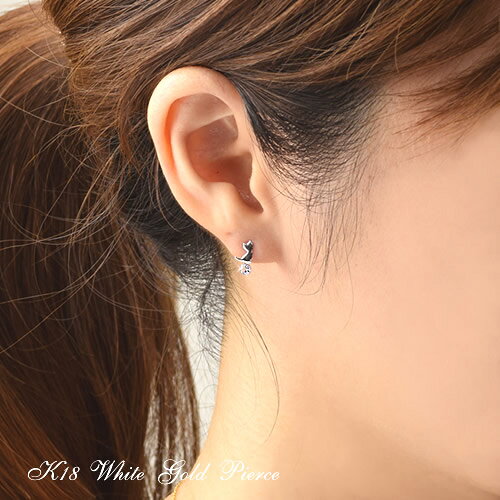18金 ピアス 18k タンザナイト 猫 ピアス 両耳用 K18WG ゴールド 12月 誕生石 ネコ キャット 揺れる 送料無料天然石 レディース 女性用 誕生日プレゼント 妻 母 金属アレルギー 安心 結婚式 お呼ばれ アクセサリー ジュエリー シンプル 華奢 即納