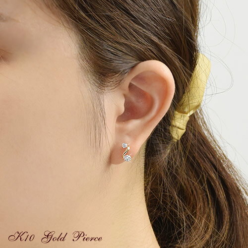 【30%OFF】キュービックジルコニア ピアス 10k K10 ゴールド ピアス 10金 スタッド...