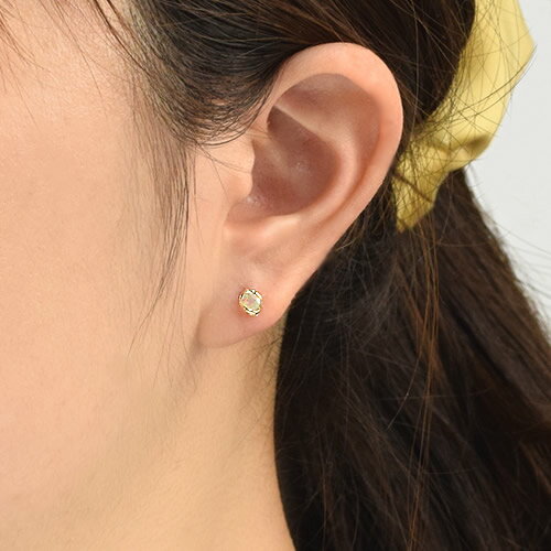オパール ピアス 10金 10k K10 ゴールド スタッドピアス 華奢 シンプル かわいい ...