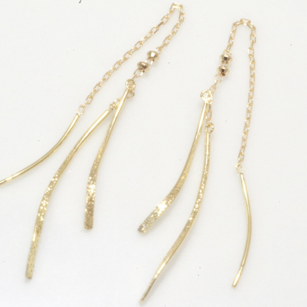 楽天ジュエリーカルポ楽天市場店【 10％オフ 楽天スーパーSALE 】ピアス アメリカンピアス ロング レディース イエローゴールド ピンクゴールド ホワイトゴールド YG PG WG ギフト クリスマス ホワイトデー K10 10金 プレゼント 金属アレルギー