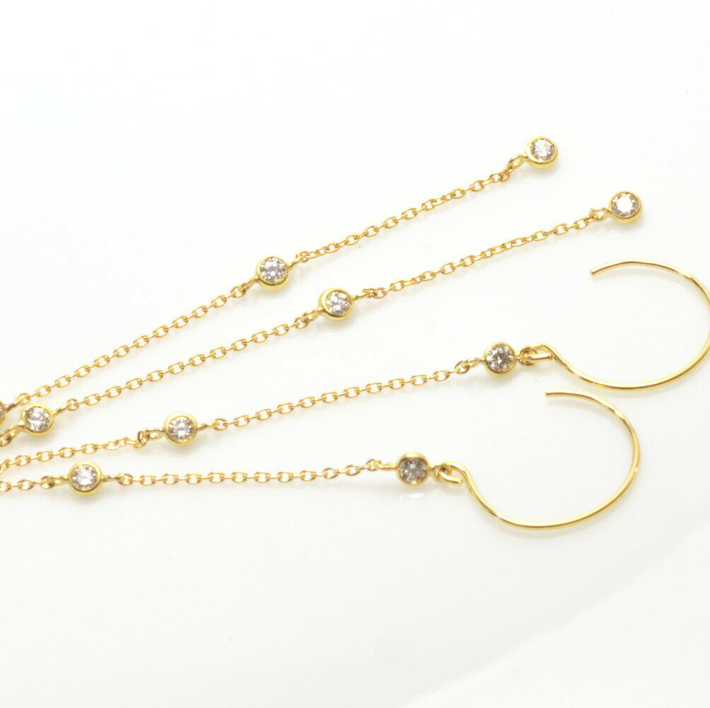楽天ジュエリーカルポ楽天市場店【 10％オフ 楽天スーパーSALE 】18金 ピアス K18 プラチナ ダイヤモンド ロング フックピアス イエローゴールド ピンクゴールド YG PG pt900 ギフト 記念日 などに レディース プレゼント 金属アレルギー対応