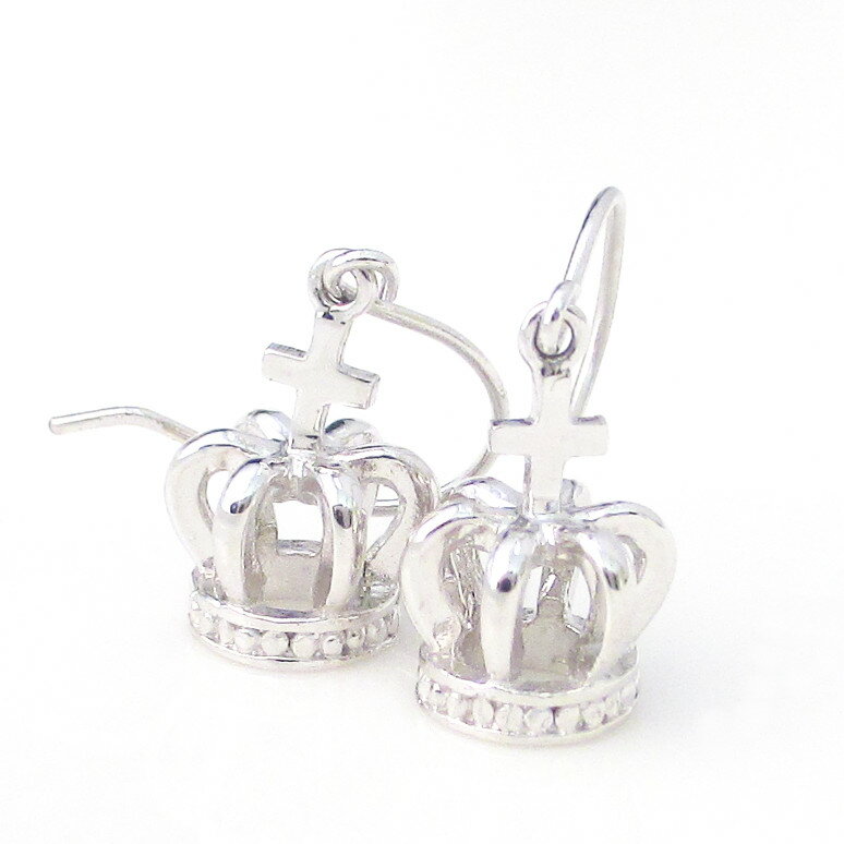 ピアス K10 10金 ティアラ 王冠 フック 地金 イエローゴールド ピンクゴールド ホワイトゴールド YG PG..