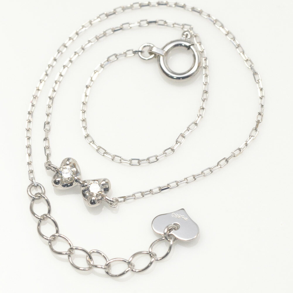 【 10%オフ 楽天スーパーSALE 】ブレスレット プラチナ リボン モチーフ ダイヤモンド pt900 ギフト 記念日 などに レディース プレゼント 金属...