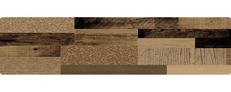 ベストコ キッチンマット ミックスウッド ダーク 45×180cm さらっと拭ける ぷにぷに触感 ND-9862