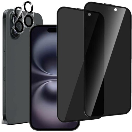 【覗き見防止】【2+2枚セット】Phone 16 Plus ガラスフィルム (2枚)+カメラフィルム(2枚)覗き見防止 左右180度プライバシー保護 アイフォン16 Plus 液晶保護フィルム 全面保護 指紋防止 旭硝 【覗き見防止】【2+2枚セット】Phone 16 Plus ガラスフィルム (2枚)+カメラフィルム(2枚)覗き見防止 左右180度プライバシー保護 アイフォン16 Plus 液晶保護フィルム 全面保護 指紋防止 旭硝
