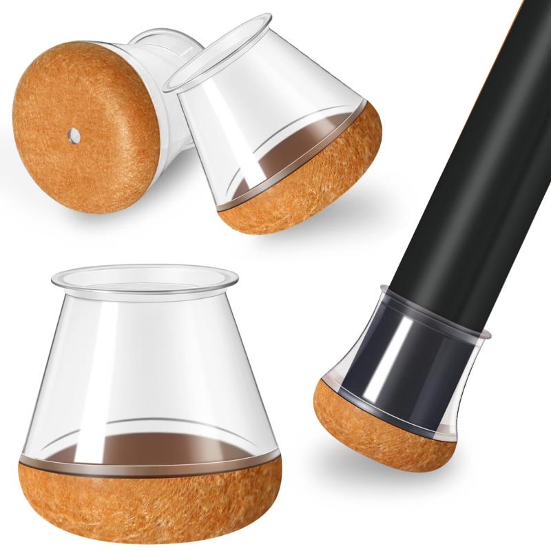 椅子脚カバー 椅子足カバー フェルト巻 椅子足あしキャップ シリコン椅子足キャップ 丸・角脚兼用 防音..