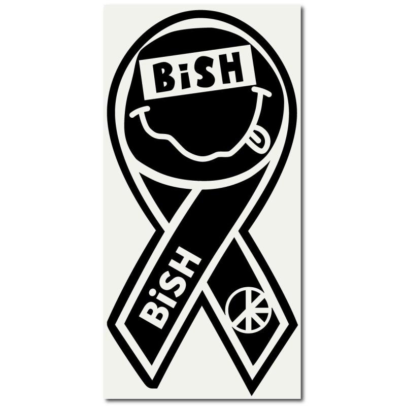 絵柄だけ残る ステッカー リボン M 「BiSH」 黒 069B