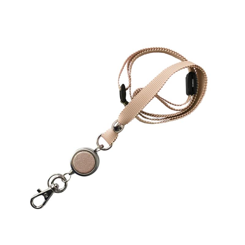 [A.Y.Judie] ネックストラップ リール長さ調整 グログラン s51-094 (ピンクベージュ) S203231