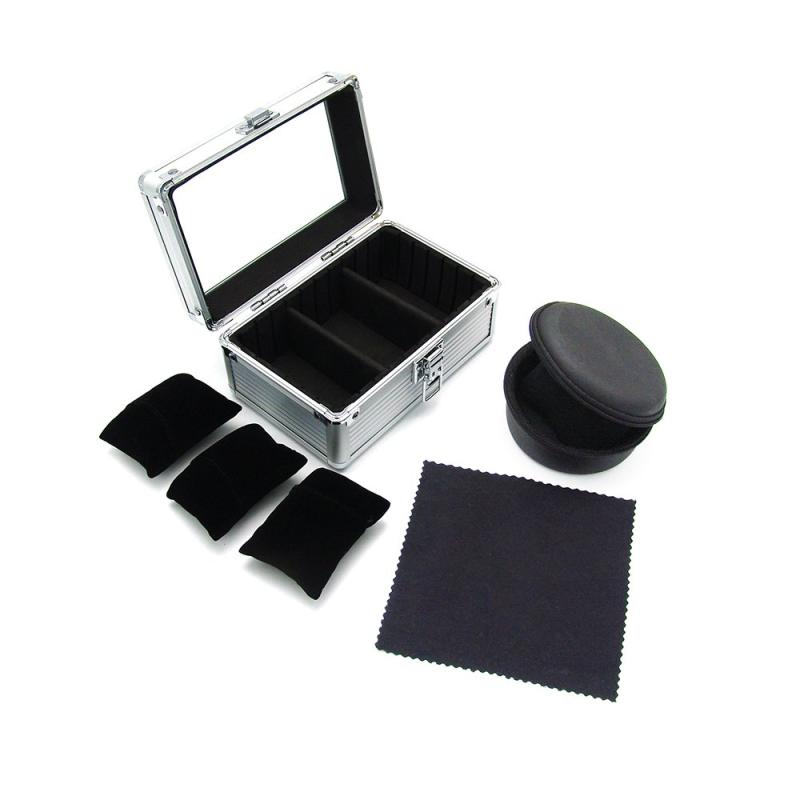 Iriwa 腕時計収納ケース3本用 1本用ケース付き クロス付き 腕時計コレクションケース 時計展示ボックス..