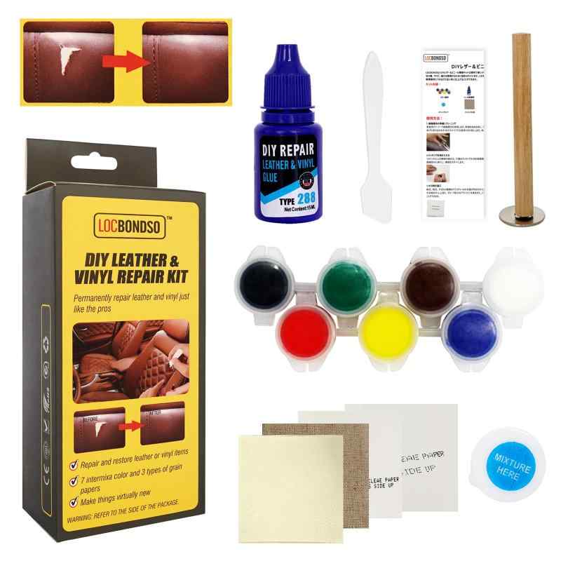 革 補修 合成皮革 補修 革色落ち補修 7色入り レザー補修クリーム 車のシート ソファ 財布 革ハンドル ベルト 家具 革靴 補修 全色対応(日本語説明書付き) [並行輸入品]のサムネイル
