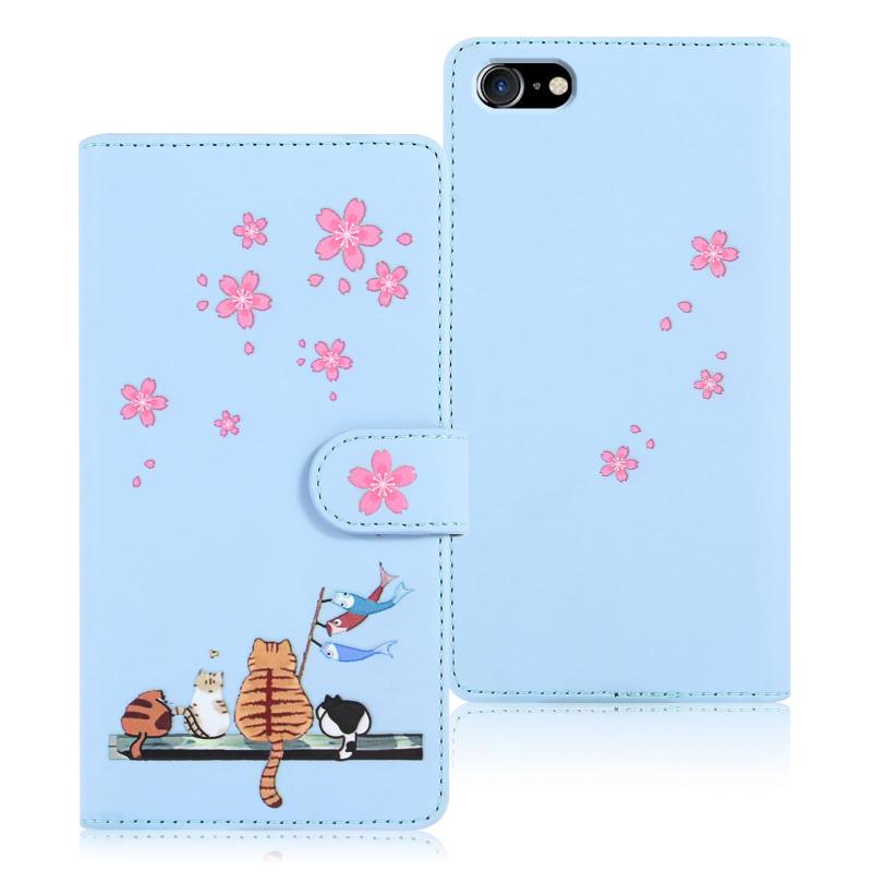 Qribo iPhone se2 ケース 手帳型 iPhone se3 2022 / iPhone8 手帳型 / iPhone7 ケース コンパクト 元気 鯉の...