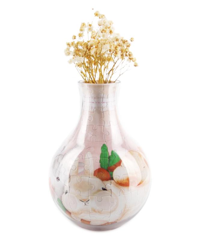 ピントー(Pintoo) 128ピース ボトル内パズル 【可愛いうさぎ】(11X11x15cm) プラ製3D立体パズル 大人 難しい プレゼント インテリア[S...