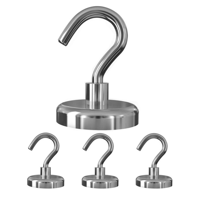 超強力 マグネットフック Cosego 4個入 垂直耐荷重48kg 金属製 直径3.6cm 磁石付き キッチン用 オフィ..