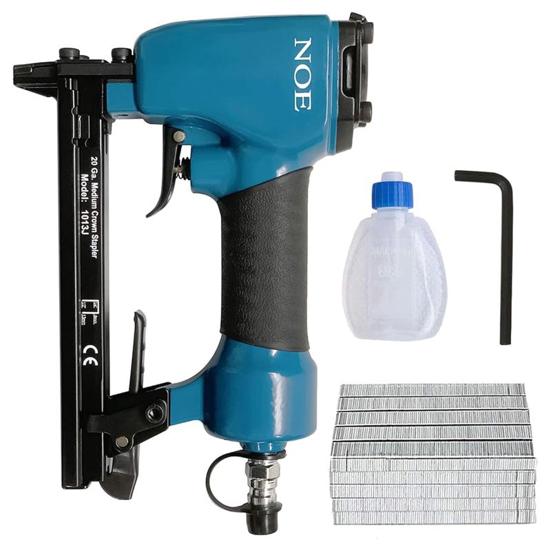 NOE エアタッカー J線ステープル専用 10mm幅 6~13mm対応 1013J針5000本付属 日本語取扱説明書付 DIY用タッカー／エアー釘打ち機代替に最適