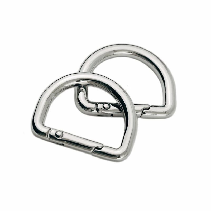 [LMAPUR] 2個入り スプリングフック Dカン バックル D型カン ネジ式 装飾 パーツ 手作り もち手 バッグ 手芸 交換用 金具 DIY 補修 修理 (25mm, シルバー)