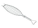 トラモンティーナ バーベキュー グリル網 シュラスコ 71cm 魚型 縦開き 挟み焼き仕様 敬老の日 引っ越し祝い ギフト ブラジル製 26483/000 TRAMONTINA