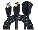 スズキ 新型ジムニー&シエラ 車用 hdmi&usb3.0 延長パネル 防水ケーブル ダッシュボードキッ(USB&HDMI) (1M)
