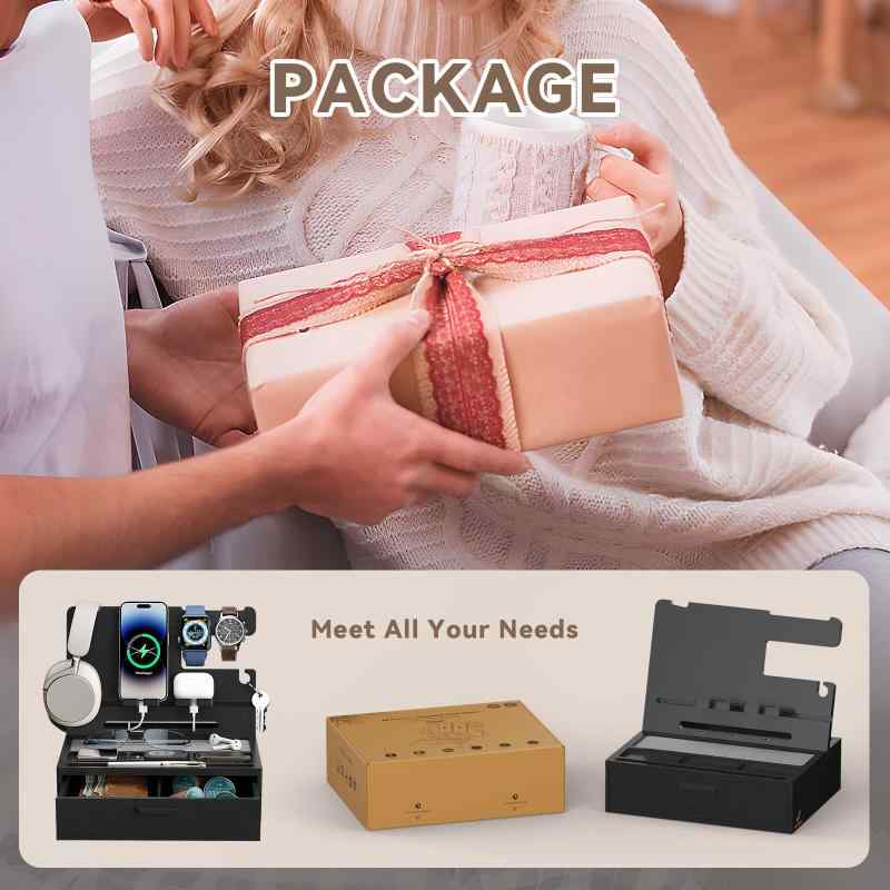 Pezin & Hulin 誕生日プレゼント 男性 デスクオーガナイザー スマホスタンド 竹製 デスク周りの多機能収納ボックス 引き出し付着 便利ガジェット タブレット置き メガネ置き 財布、キー、 j-connect-shop-10102730 CONNECTショップ サンプル画像3