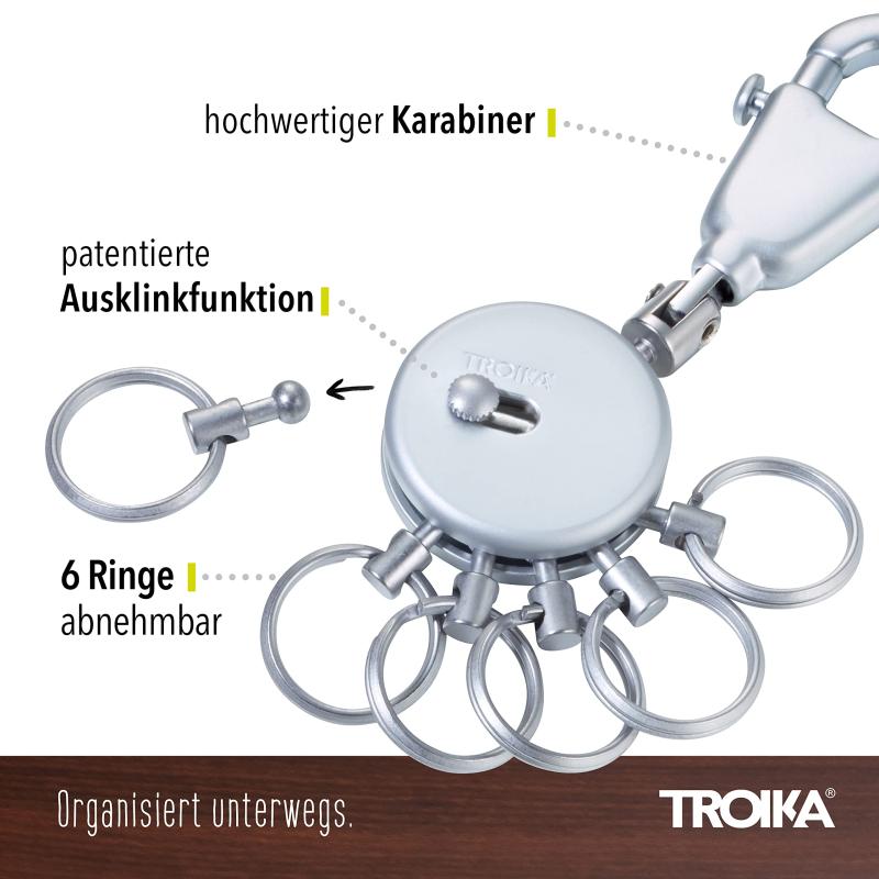 TROIKA (トロイカ) 6連リングは取り外し可能マルチキーキーホルダー パテント マット KYR60/MC