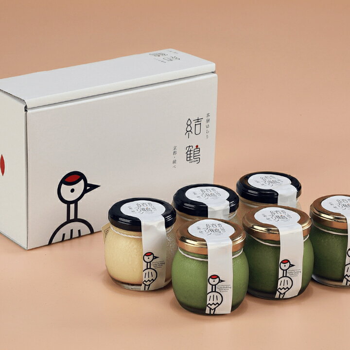 【送料込み】【京都府】結鶴プリン6個セット（バニラ/抹茶 各3個）（茶寮ゆらり） ※冷蔵配送 お土産 ギフト プチギフト 誕生日