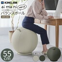 バランスボール 55cm 【 キングジム バランスチェア 台座付き バランスボール aimani AHC030 】 選べる2色 サンドベージュ ディープグリーン...