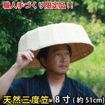 【あす楽】 三度笠 菅笠 さんどがさ すげがさ 大サイズ 8寸(51cm)【職人手作り 限定品】ごとく ひも付き 天然すげ使用 あす楽 伝統工芸品 日よけ 帽子 農作業 釣り フィッシングに!【送料無料】 クーポン対象 スーパーセール