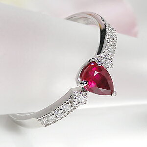 ジュエリー・アクセサリー・レディース・指輪・リング・プラチナ・ダイヤモンド・ルビー・ペアシェイプ・ミル打ち・アンテーク・送料無料・刻印無料・代引手数料無料・品質...