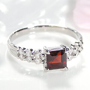 pt900 ダイヤモンド&ガーネット リングジュエリー アクセサリー レディース 指輪 ダイヤ リング プラチナ ガーネット スクエア 1月誕生石 送料無料 刻印無料 品質保証書 代引無料 代引手数料無料 ギフト プレゼント ホワイトデー ring