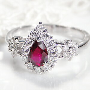 pt900 ペアシェイプ ルビー&ダイヤモンド リング露 雫 涙 ティアドロップ 高級 人気 ダイヤリング プラチナ ダイヤモンドリング ルビー 人気 可愛い ...