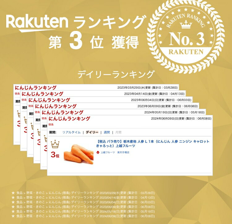 【税込 バラ売り】北海道・新潟県産他 人参 L 1本（にんじん 人参 ニンジン キャロット きゃろっと）上越フルーツ